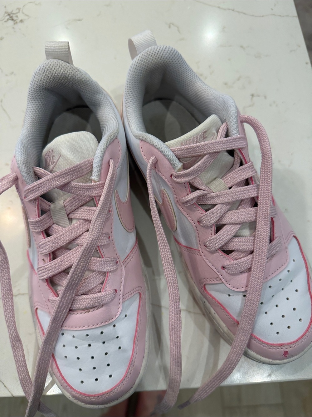 Nike Women's Pink and White Low-Top Sneakers